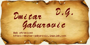Dmitar Gaburović vizit kartica